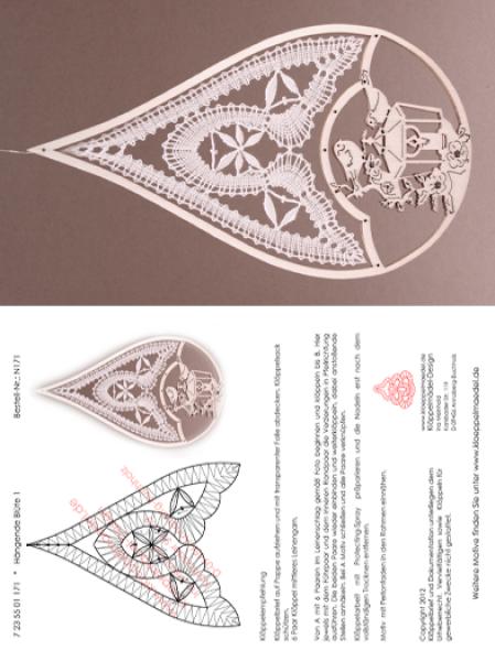 171 Klöppelbrief Hängende Blüte Motiv 1