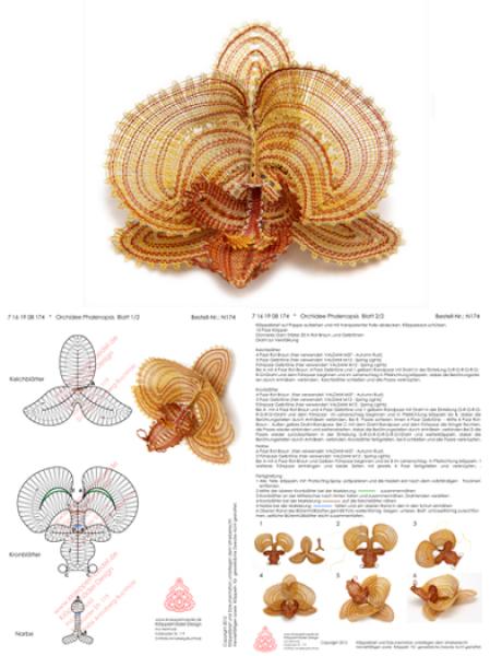 174 Klöppelbrief Orchidee „Phalenopsis“