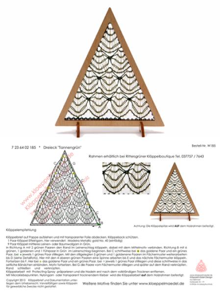 185 Klöppelbrief Dreieck "Tannengrün"