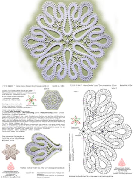 204 Klöppelbrief Kleine Decke „Loops“