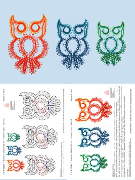 243 Klöppelbrief  „Eulentrio“