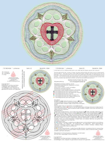364 Klöppelbrief „Lutherrose"
