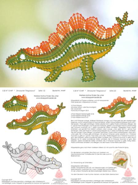 449 Klöppelbrief Dinosaurier "Stegosaurus"