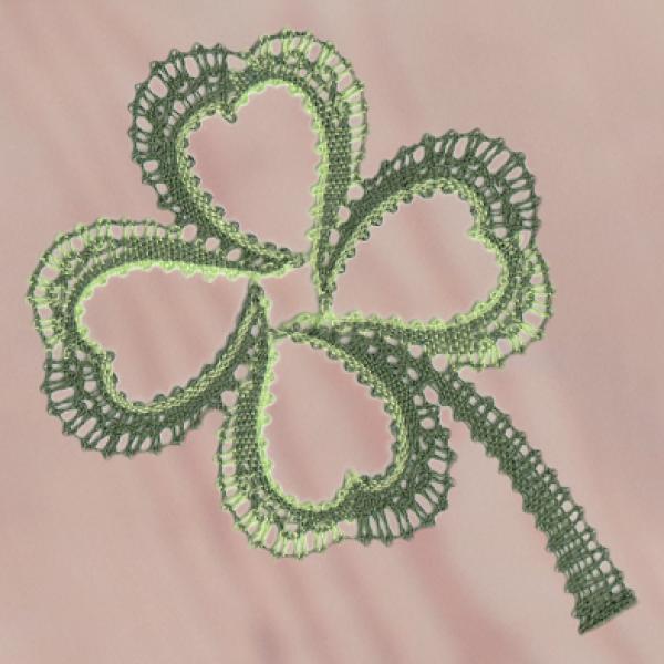 599 Klöppelbrief  Glücks-Kleeblatt "Fortuna"