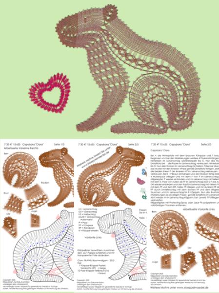 655 Klöppelbrief Capybara "Clara"