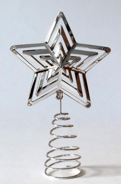P160 Aufsatz Stern für Weihnachtsbaum-Spitze - silberfarben