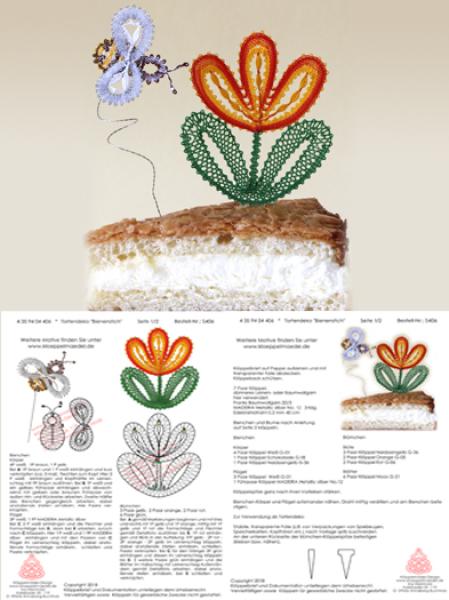406 Klöppelbrief Tortendeko "Bienenstich“