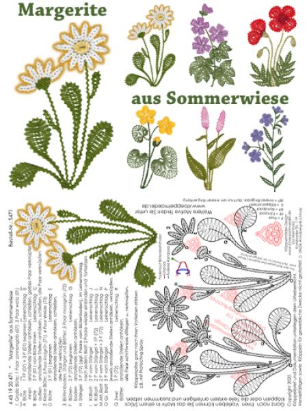 471 Klöppelbrief "Margerite" aus Sommerwiese