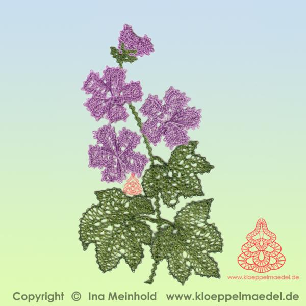 472 Klöppelbrief "Wilde Malve" aus Sommerwiese