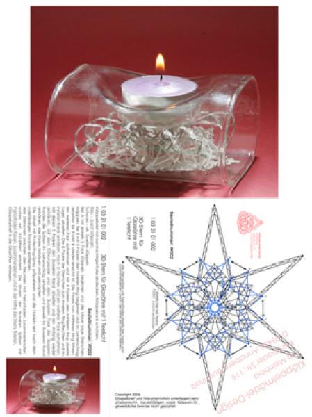 002 Klöppelbrief Einsatz "Stern" für Glasleuchter