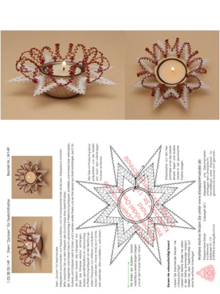 149 Klöppelbrief  Stern „Zacken“ für Teelichthalter