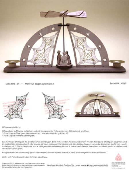 169 Klöppelbrief Klöppeleinsatz für Bogenpyramide Motiv 2