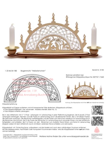 180 Klöppelbrief Klöppeleinsatz „Helixsternchen“ für Lichterbogen