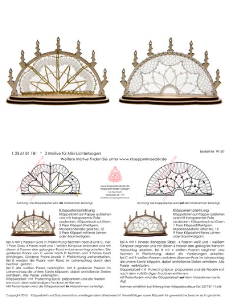 181 Klöppelbrief Klöppeleinsatz "2 Klöppeleinsätze für Mini-Lichterbogen"