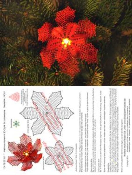 261 Klöppelbrief „Weihnachtsstern“ in 3D-Optik