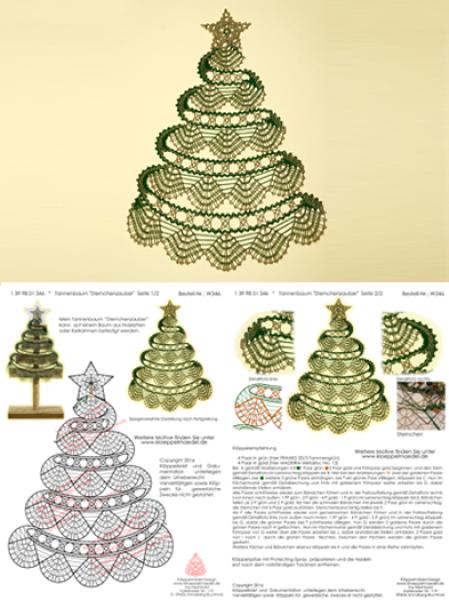 346 Klöppelbrief Tannenbaum „Sternchenzauber“