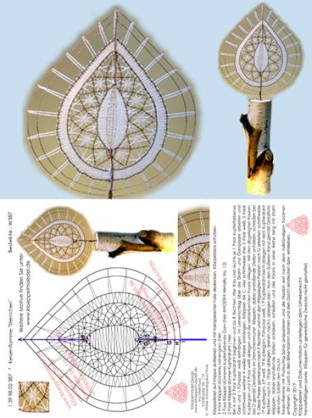 387 Klöppelbrief Kerzenflamme „Sternchen"
