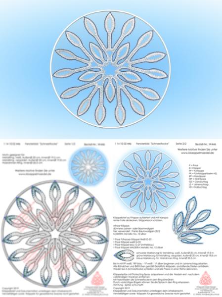 446 Klöppelbrief  Fensterbild „Schneeflocke“