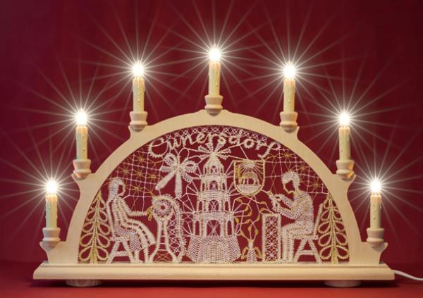 480 Klöppelbrief Schwibbogen "Cunersdorfer Pyramide"