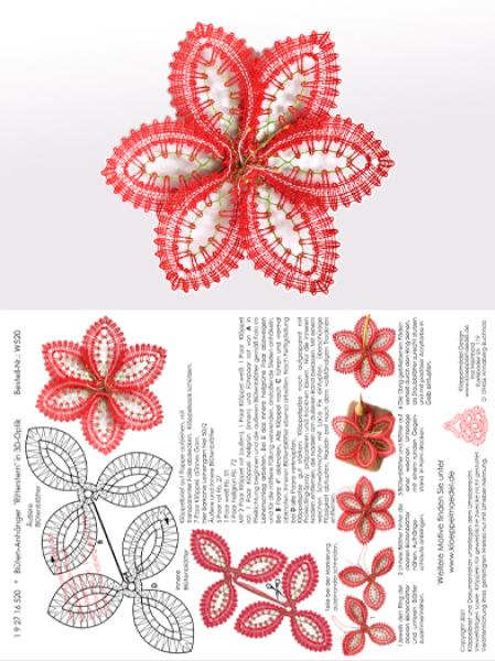 520 Klöppelbrief "Ritterstern" in 3D-Optik zum Aufhängen