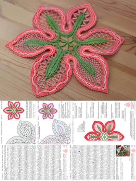 565 Klöppelbrief Blütendeckchen "Ritterstern"