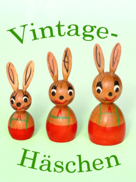 Z002 Drei Vintage-Hasen aus Holz