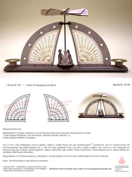 170 Klöppelbrief Klöppeleinsatz für Bogenpyramide Motiv 3