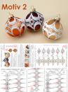 448 Klöppelbrief Verzierungen für Christbaumkugeln 6 cm und 8 cm 6 verschiedene Muster - Motiv 2